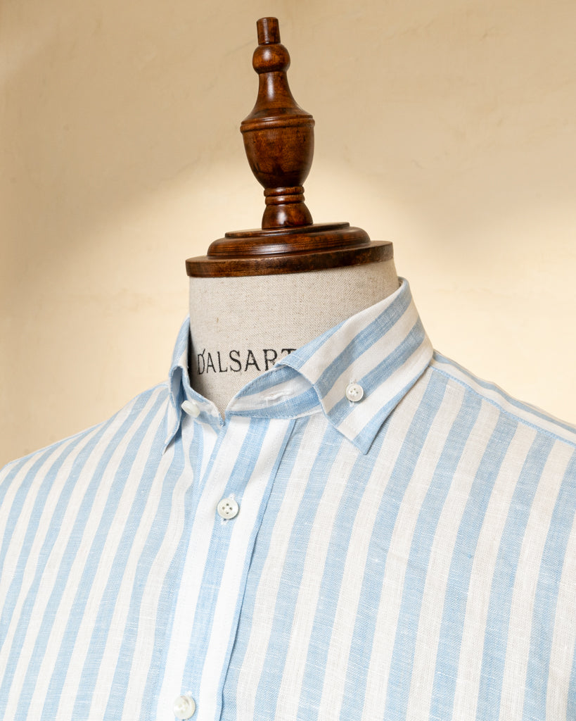 Camicia Button Down Bacchettata Azzurra