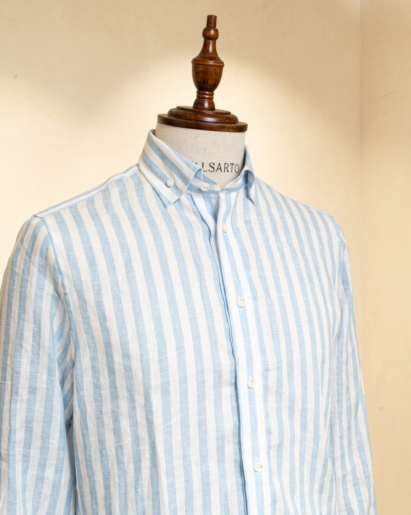 Camicia Button Down Bacchettata Azzurra
