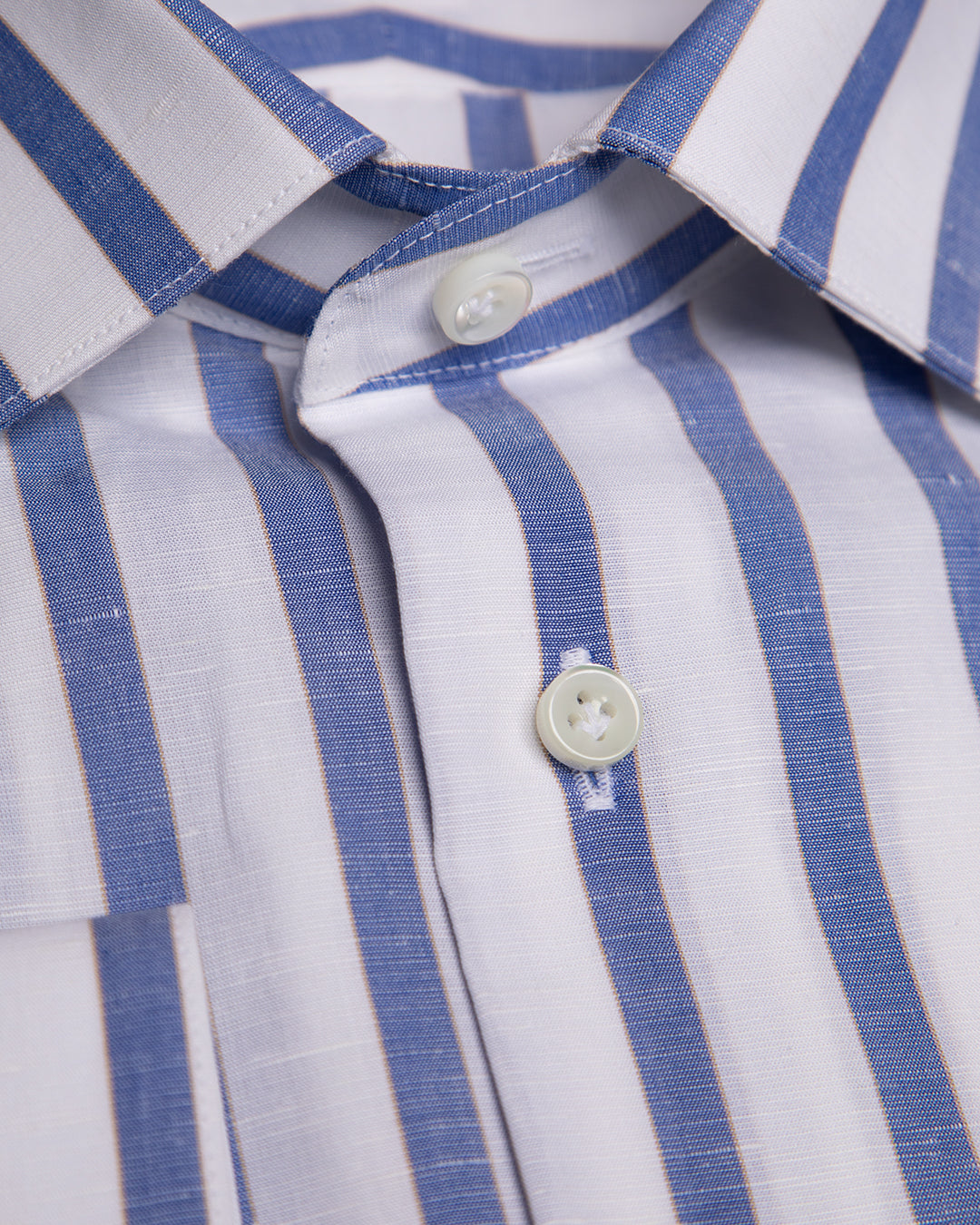 Camicia Bacchettata Bianca, Azzurra e Arancio