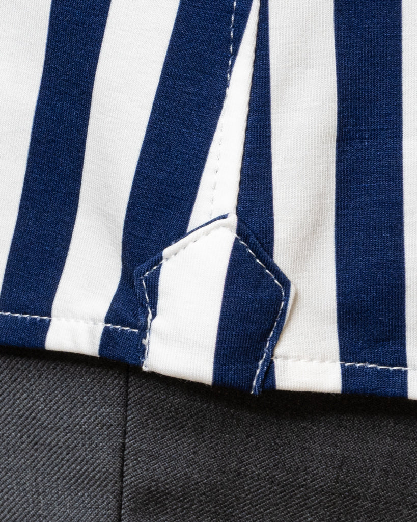 Camicia Bacchettata Blu Stretch