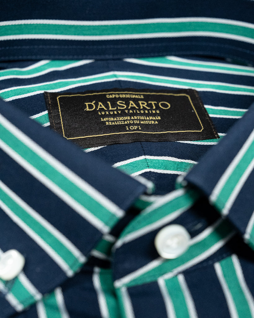 Camicia Bacchettata Verde e Blu