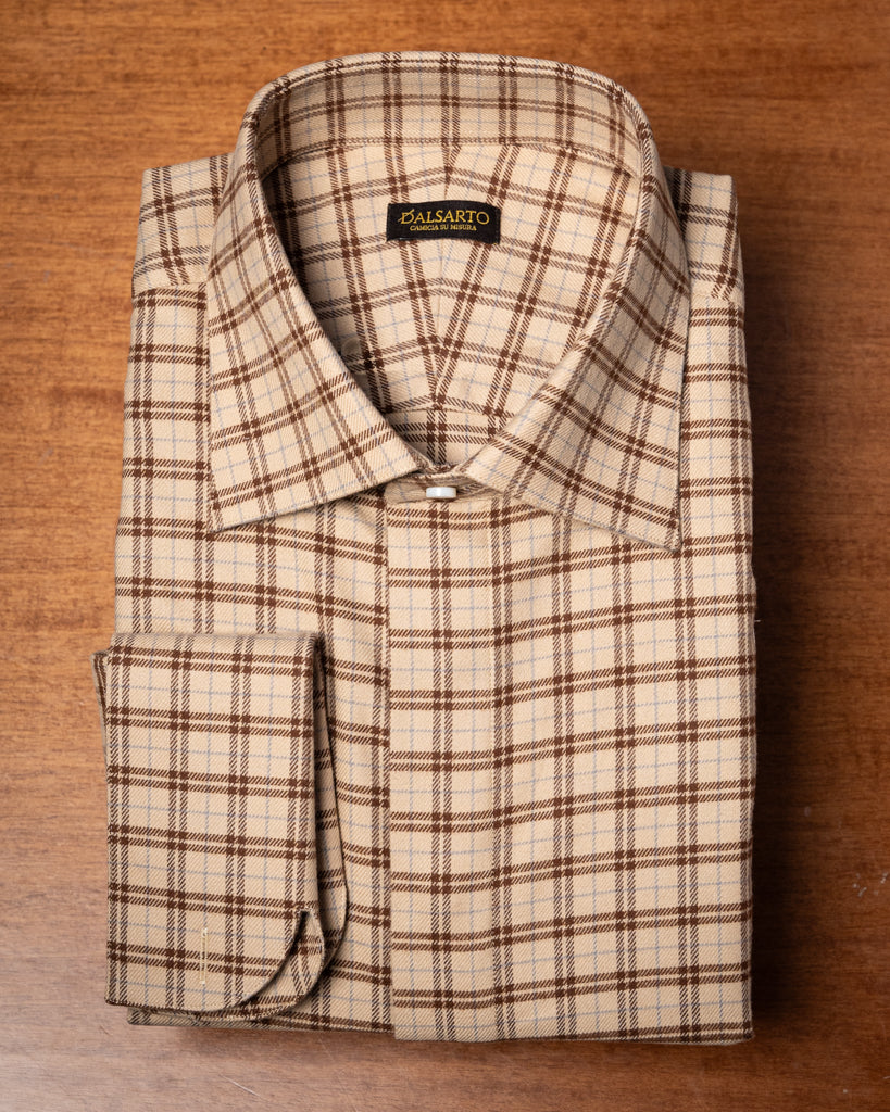 Camicia Bellini Beige a Quadri
