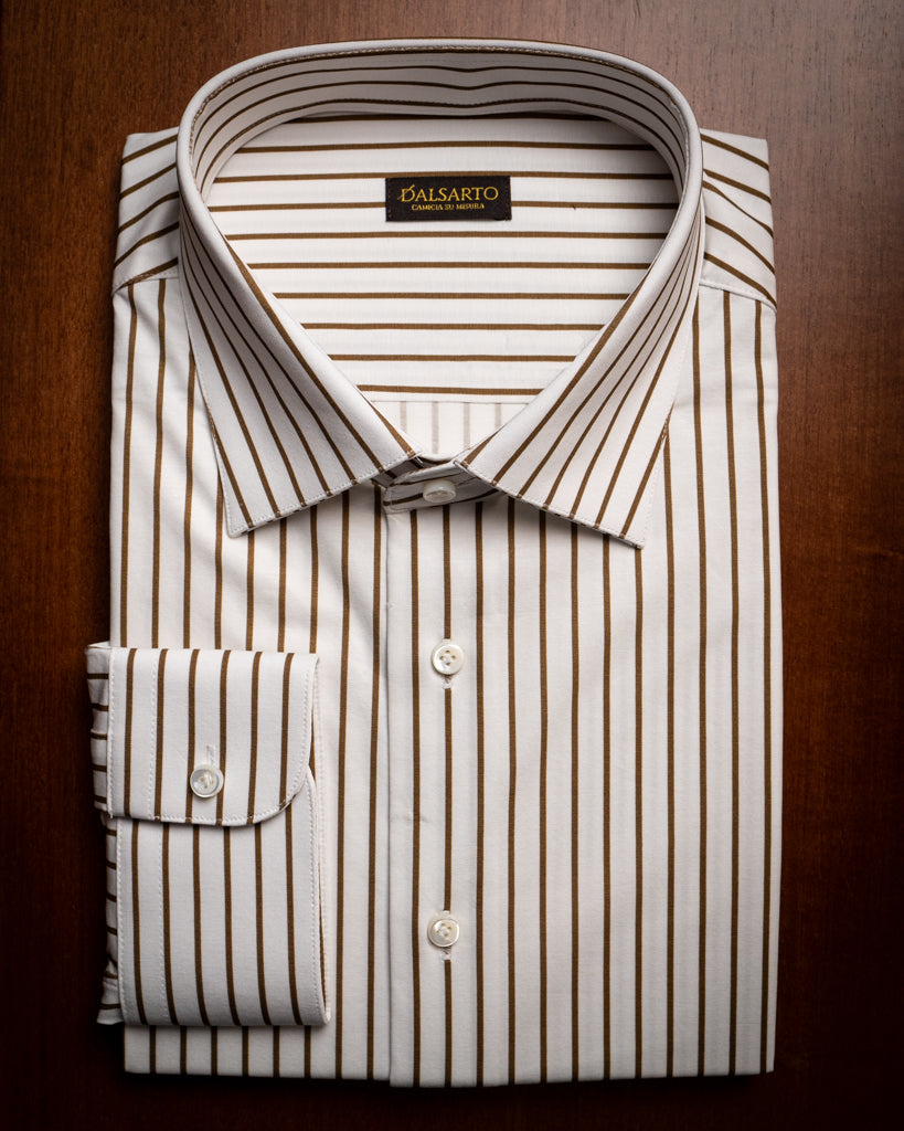 Camicia Bellini Marrone Bacchettata