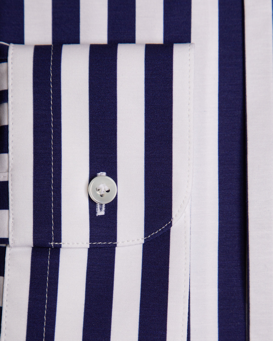 Camicia Bianca a Righe Blu Notte