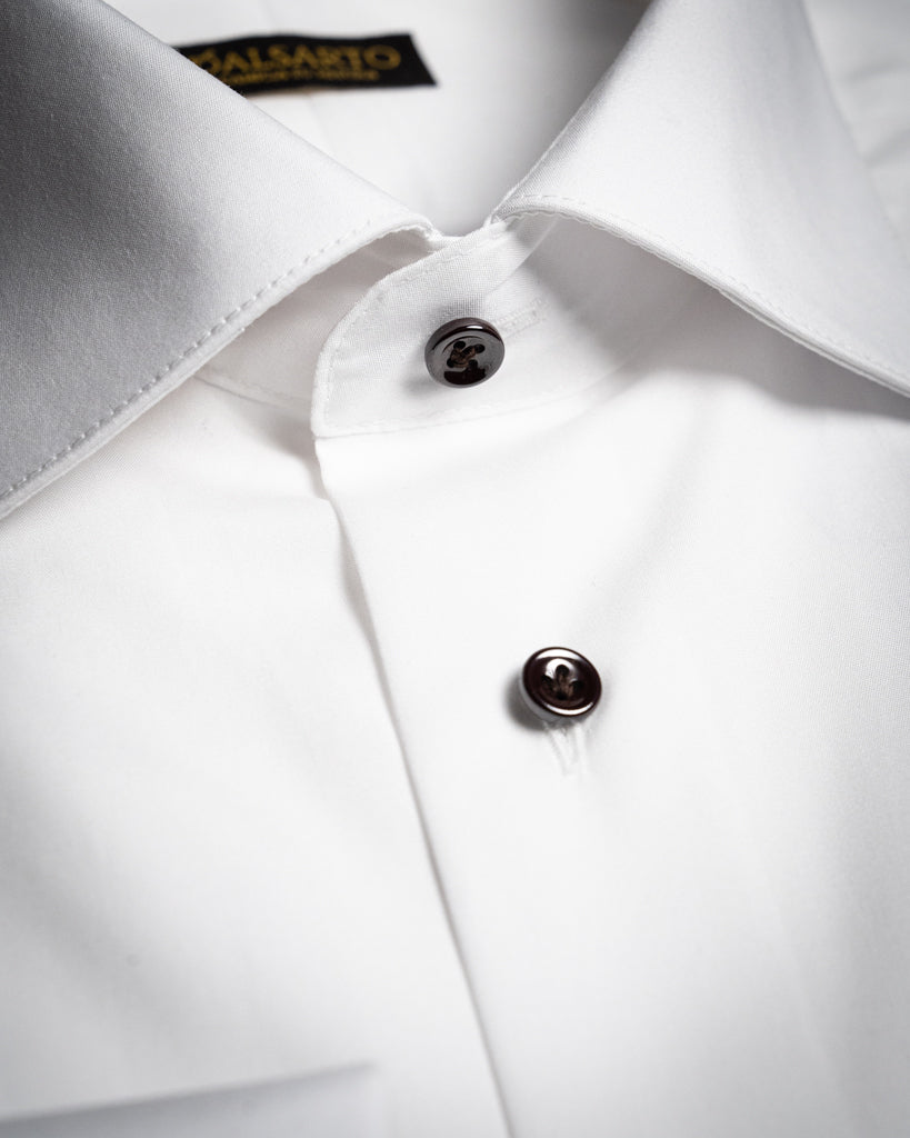 Camicia Bianca Con Bottoni Neri