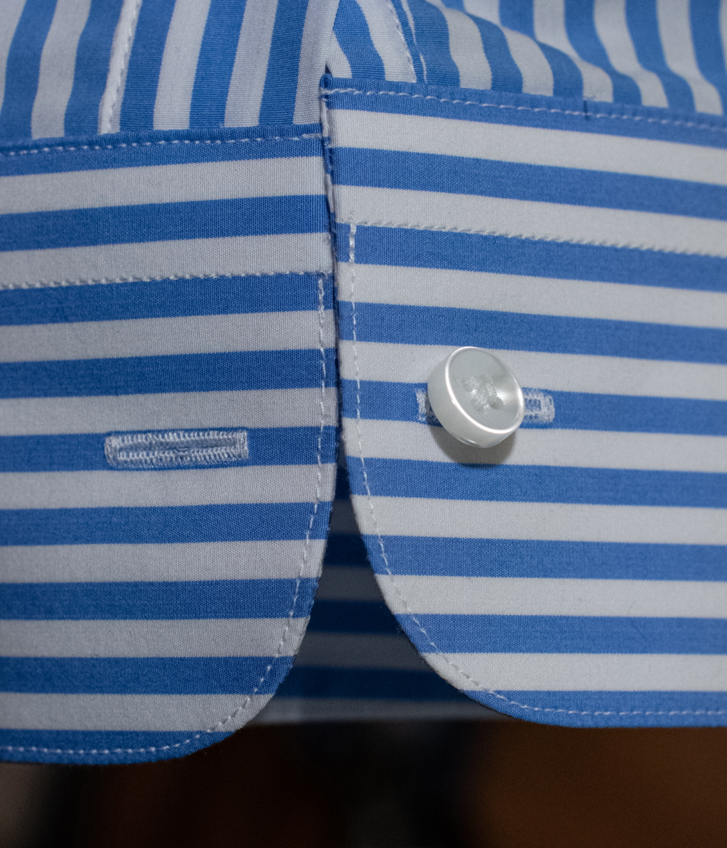 Camicia Bianca e Azzurra Bacchettata