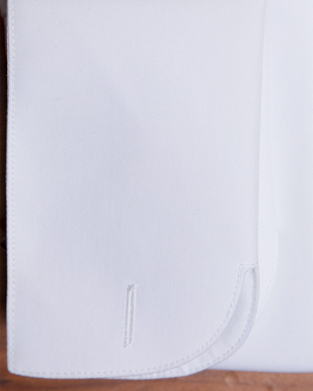 White Tuxedo Shirt with Covered Button and Cufflinks