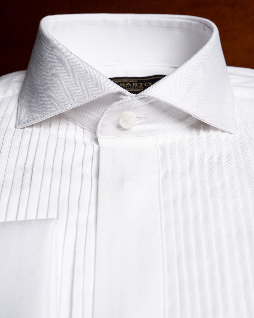 White Pleated Ceremony Shirt