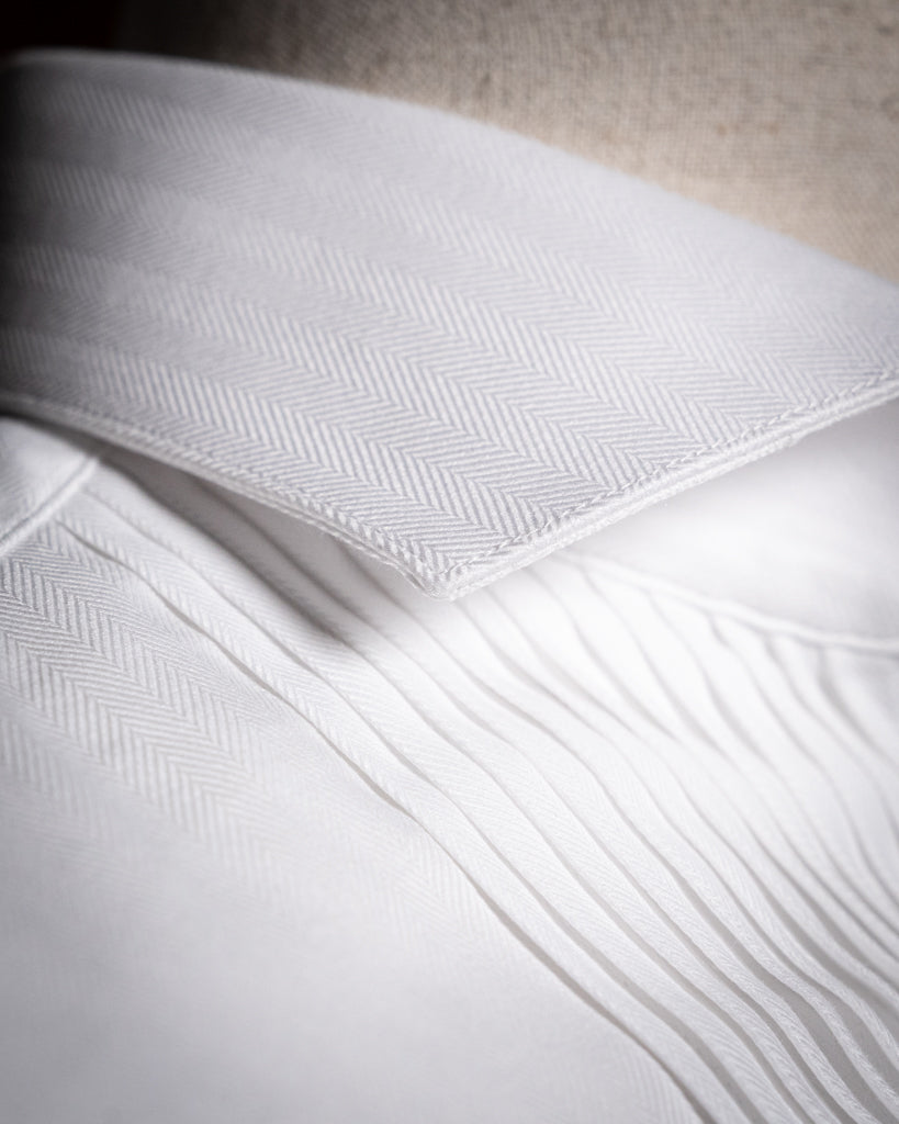 Camicia Cerimonia Plissé Bianca