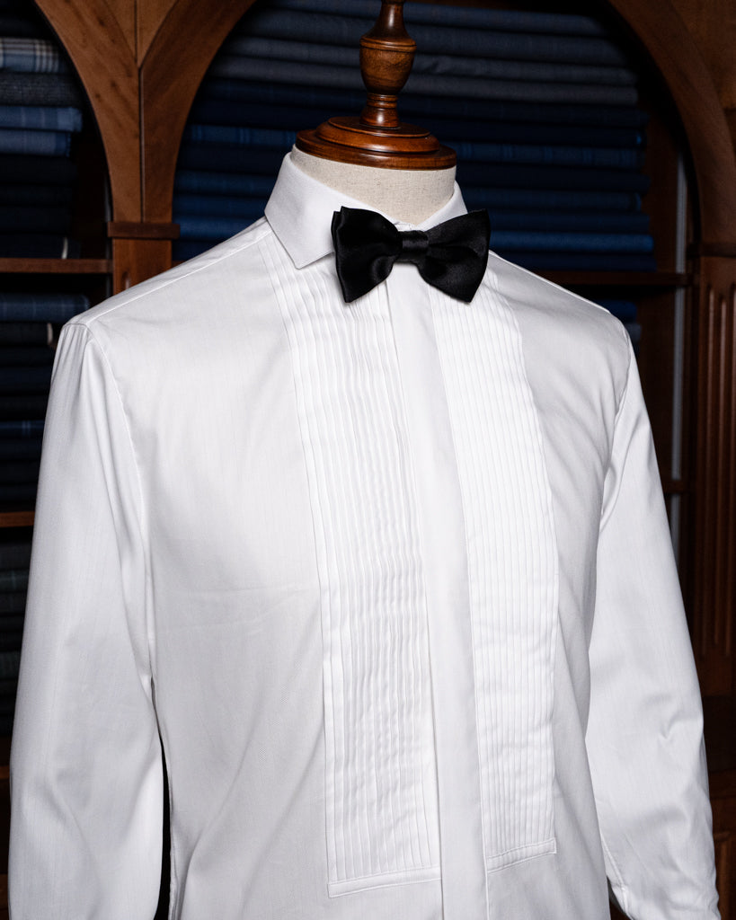 Camicia Cerimonia Plissé Bianca