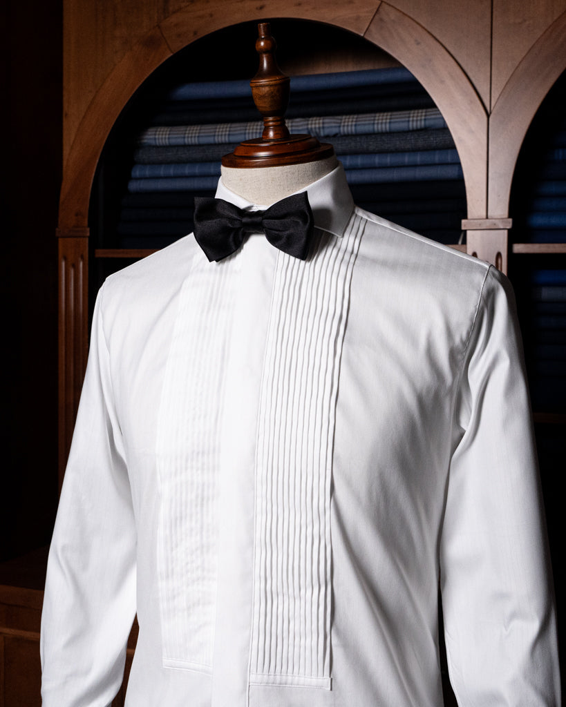 Camicia Cerimonia Plissé Bianca