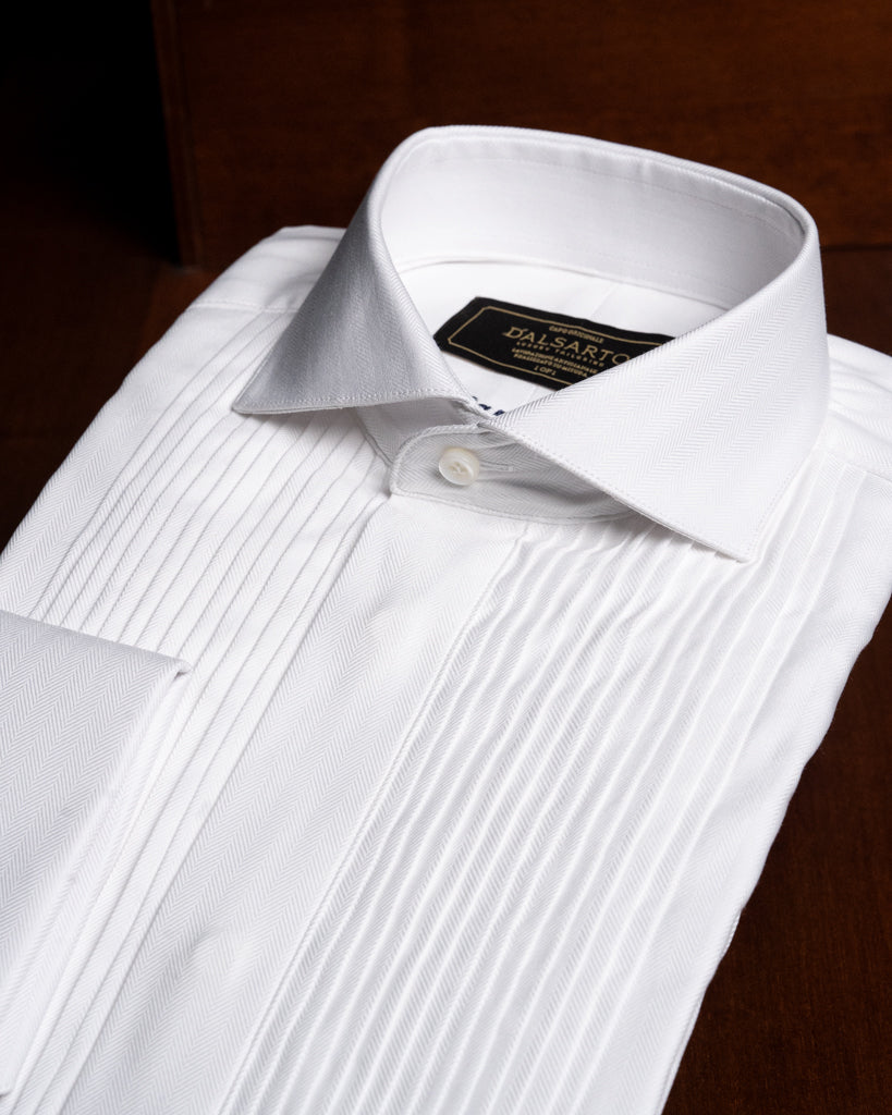 Camicia Cerimonia Plissé Bianca