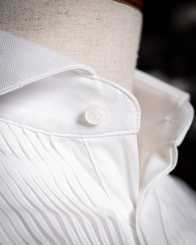 Camicia Cerimonia Plissé Bianca