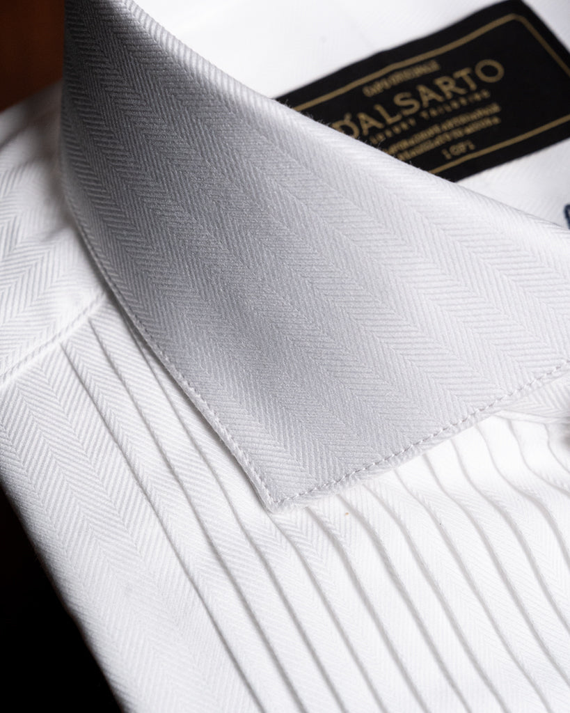 Camicia Cerimonia Plissé Bianca