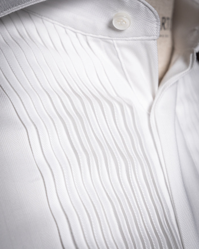 Camicia Cerimonia Plissé Bianca