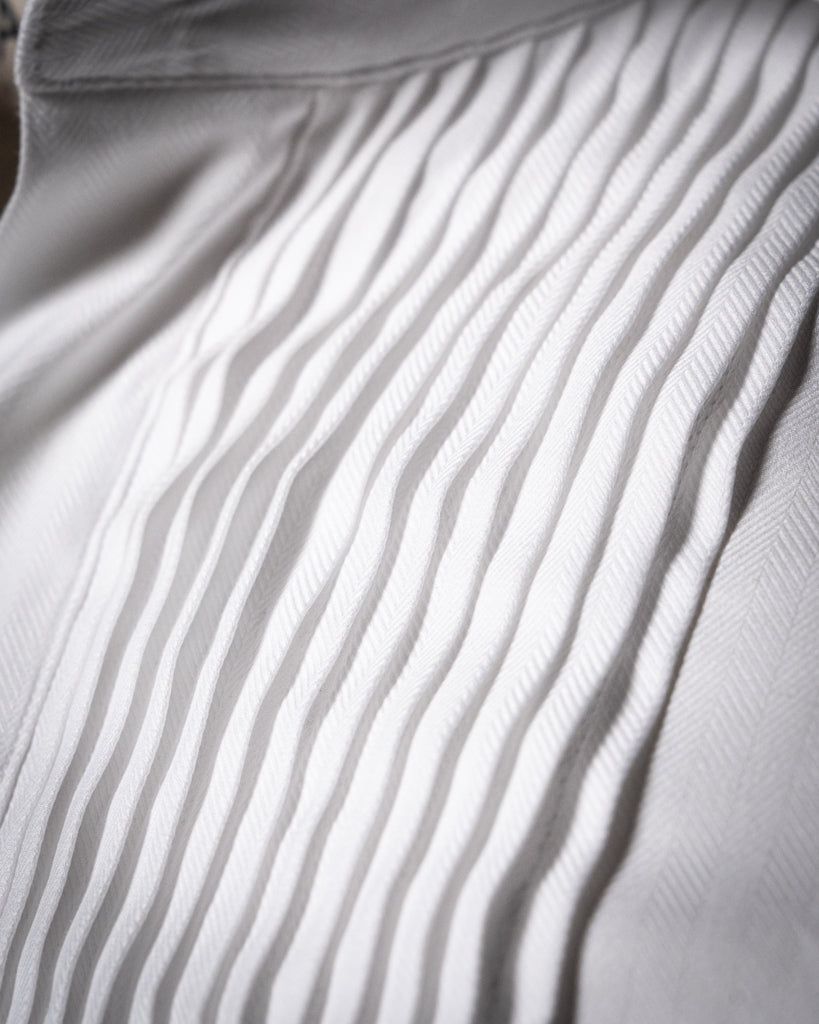 Camicia Cerimonia Plissé Bianca