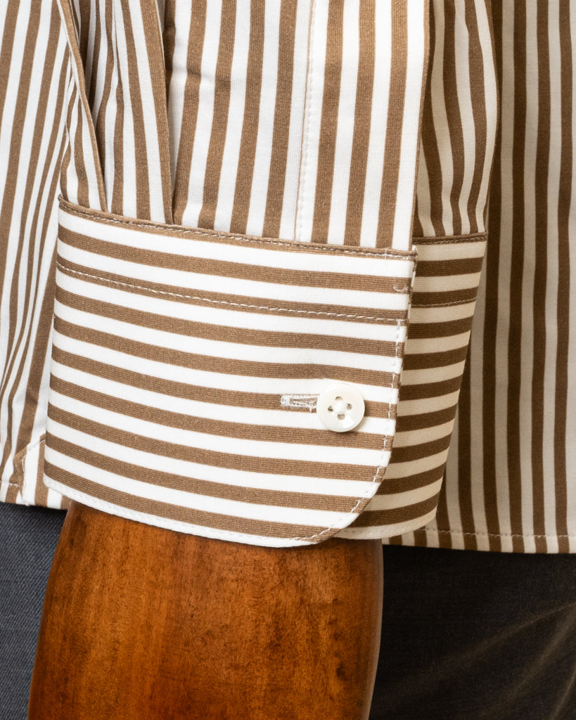 Brown Striped Stretch Shirt