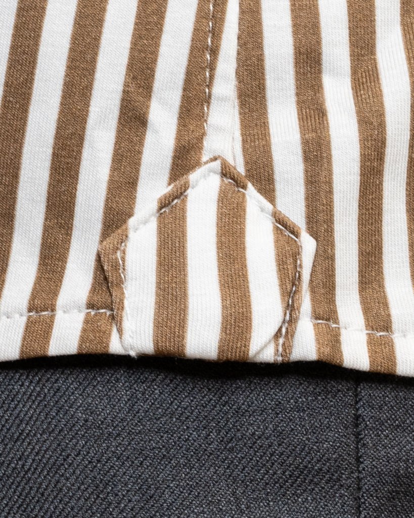 Brown Striped Stretch Shirt