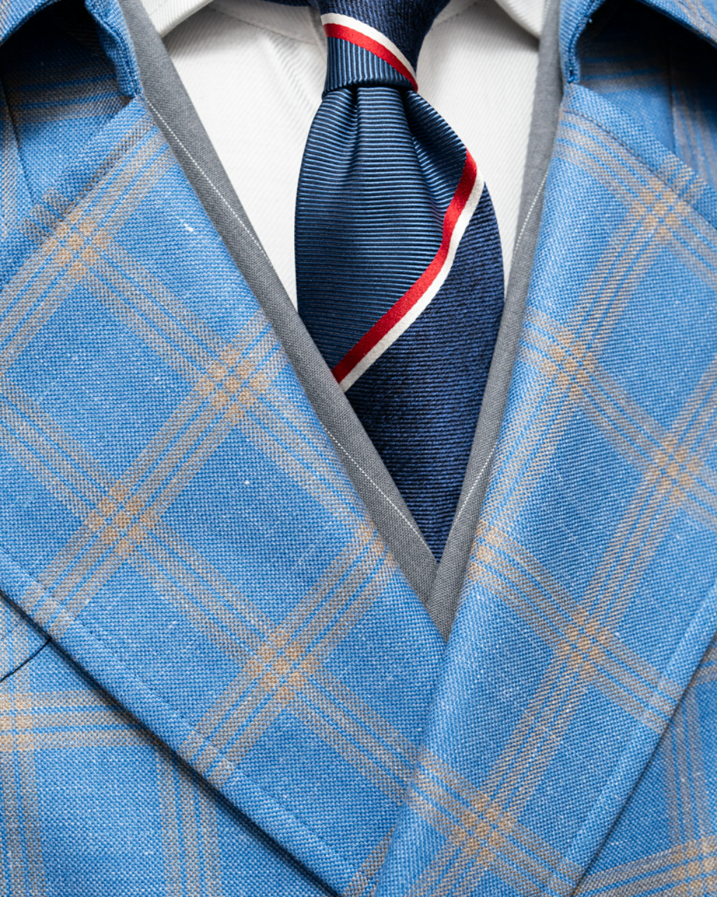 Cappotto Azzurro a Quadri