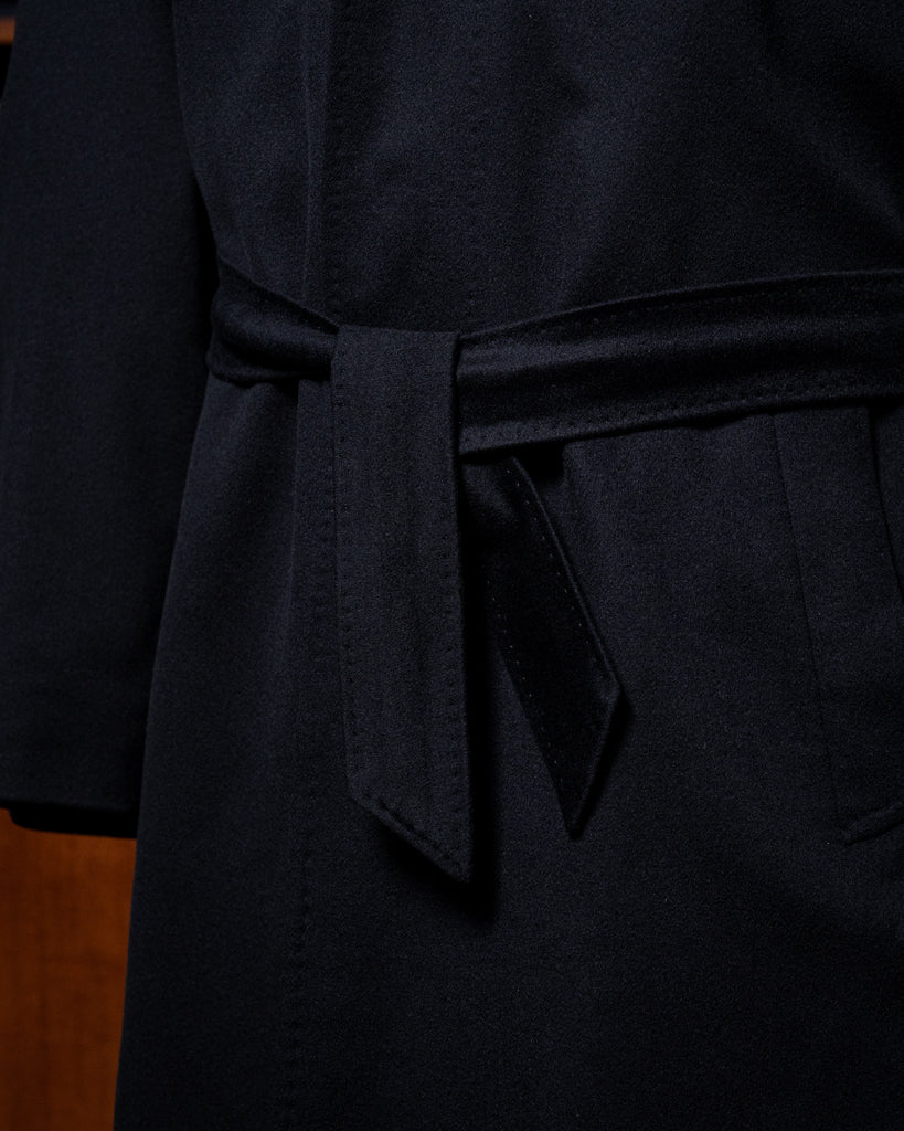 Cappotto Blu Notte Lana con Cinta