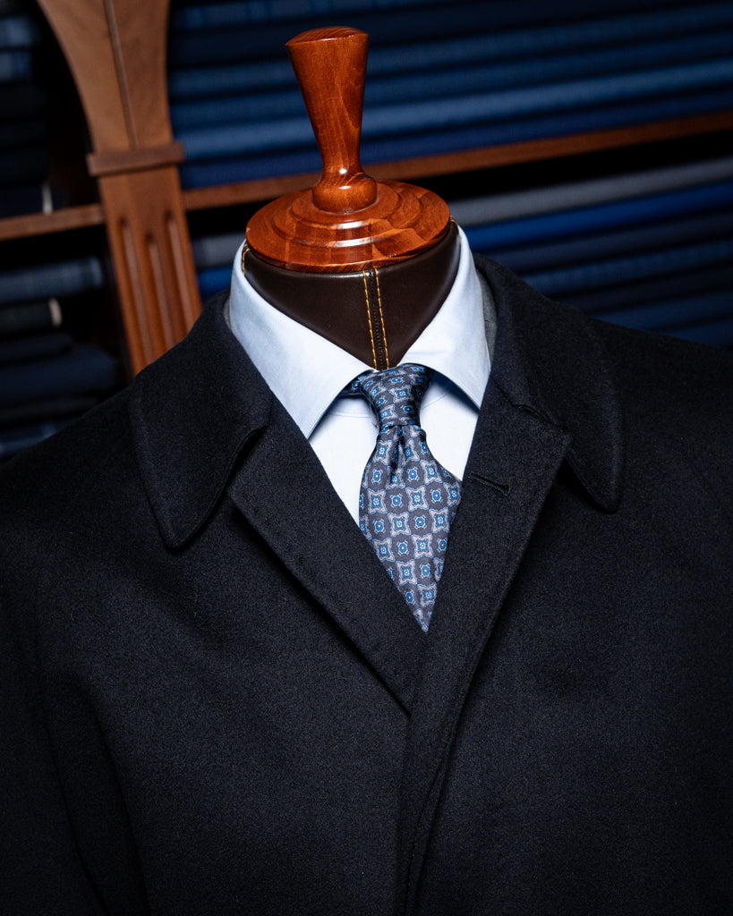 Cappotto Blu Notte Lana con Cinta