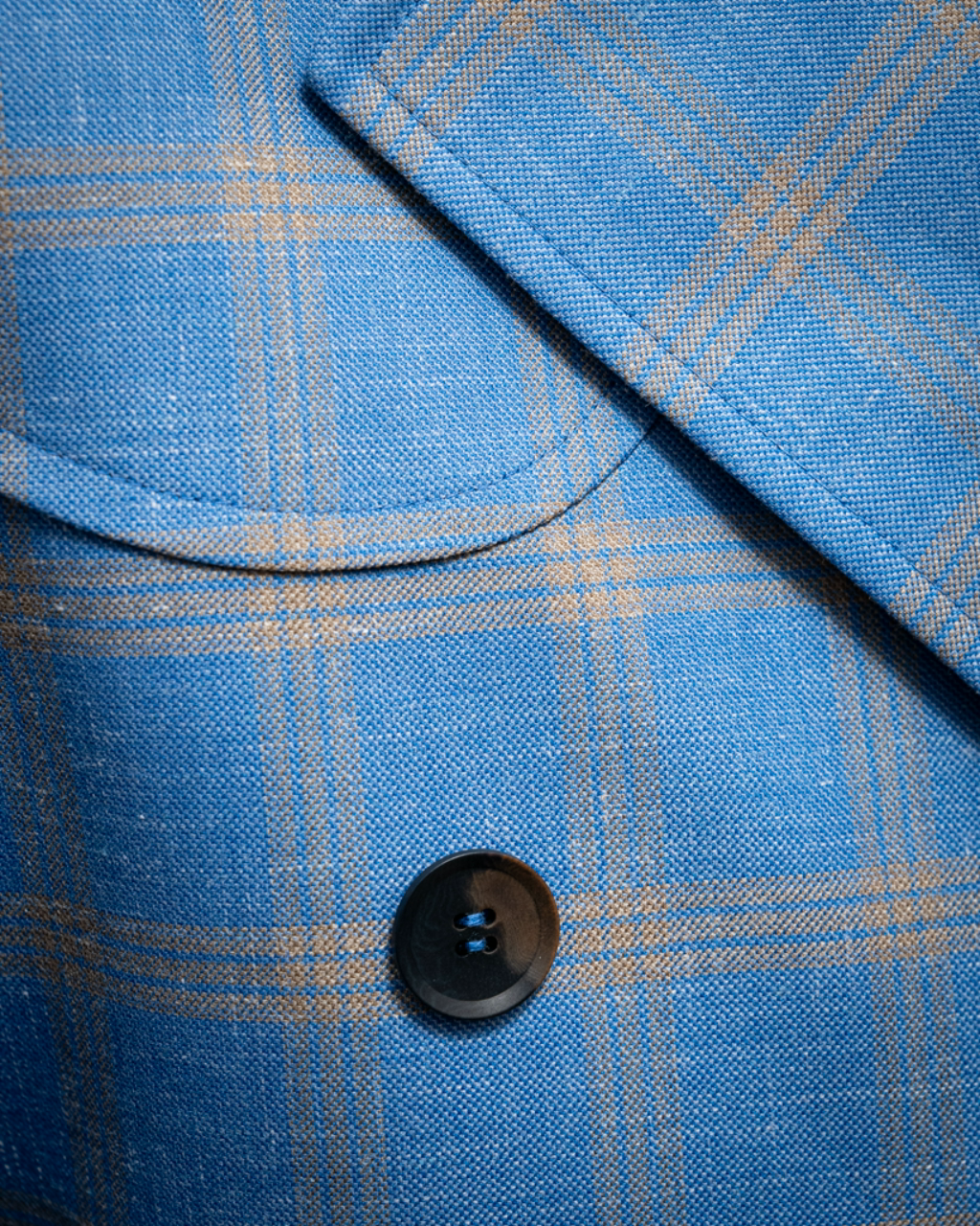 Checked light blue coat