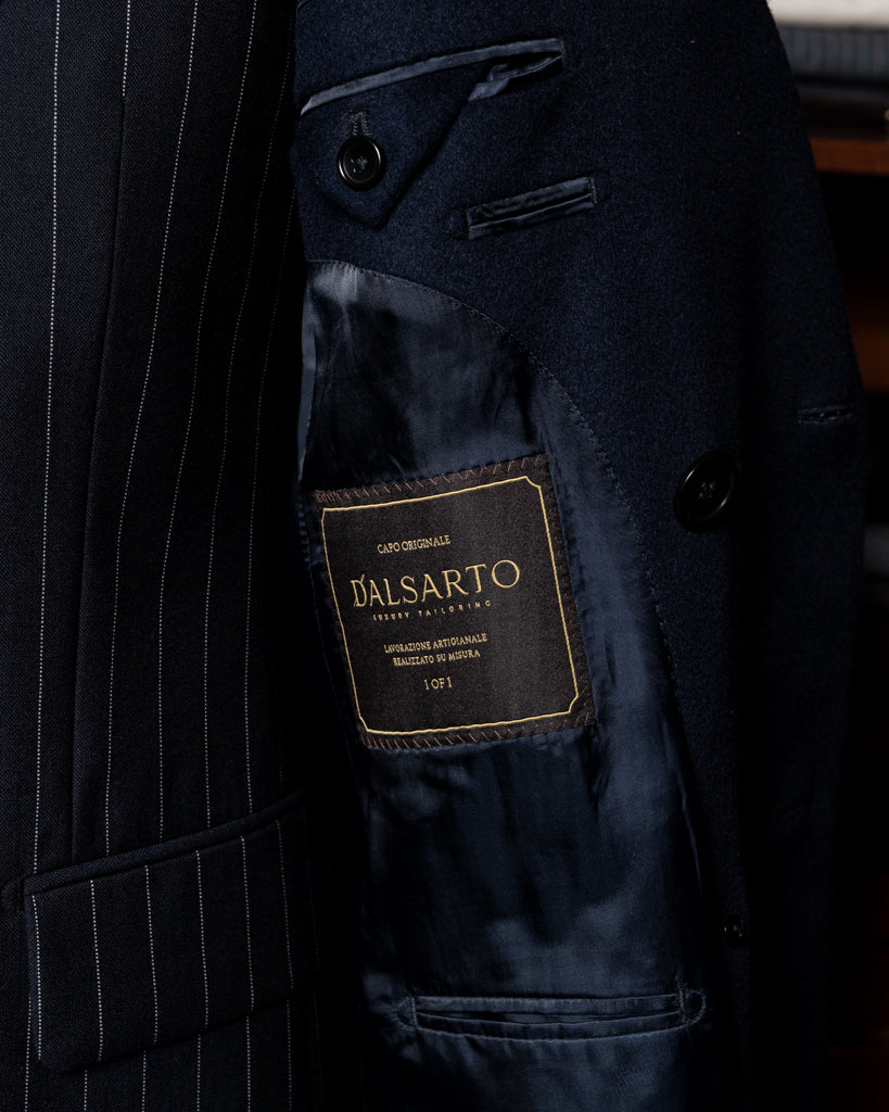 Cappotto Ghiberti Blu Scuro con Velluto
