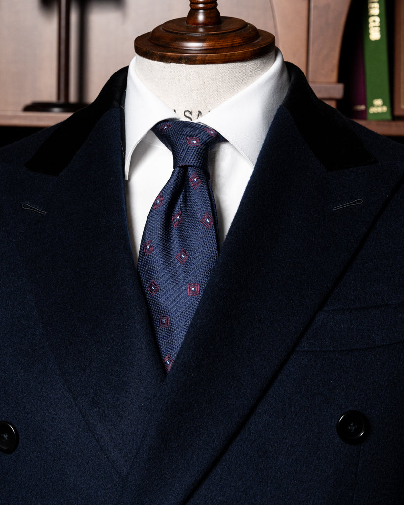 Ghiberti Dark Blue Coat with Velvet