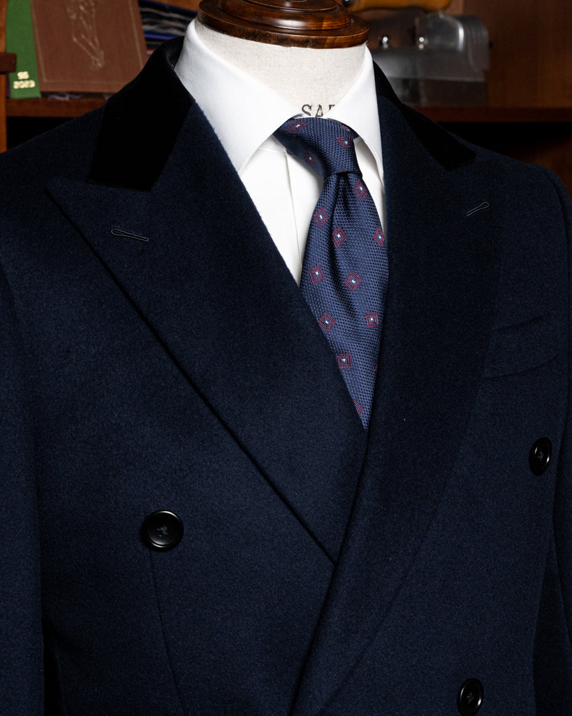 Ghiberti Dark Blue Coat with Velvet