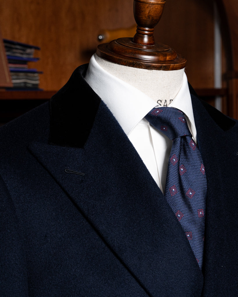 Ghiberti Dark Blue Coat with Velvet