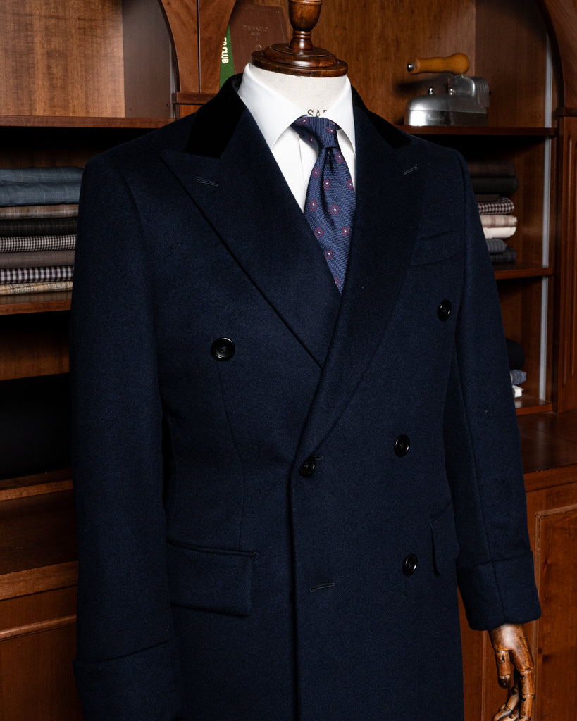 Ghiberti Dark Blue Coat with Velvet