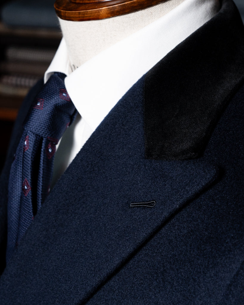 Ghiberti Dark Blue Coat with Velvet