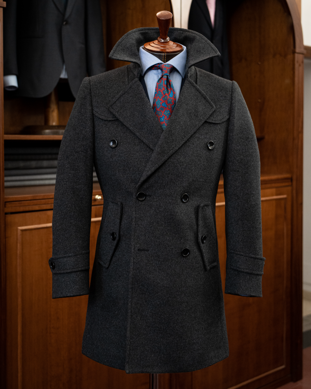 Napoleon Gray Coat in Wool and Cashmere