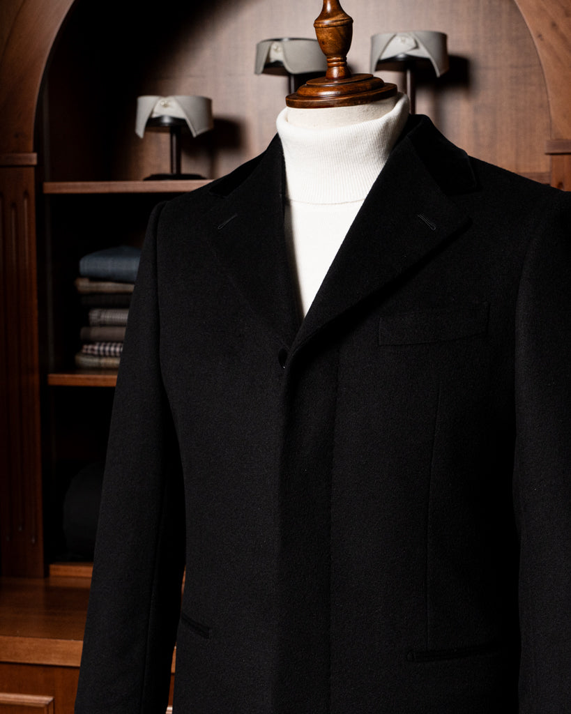 Cappotto Nero Monopetto Lana Cashmere