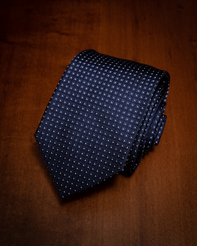 Agostino Blue Tie with Micro Checks