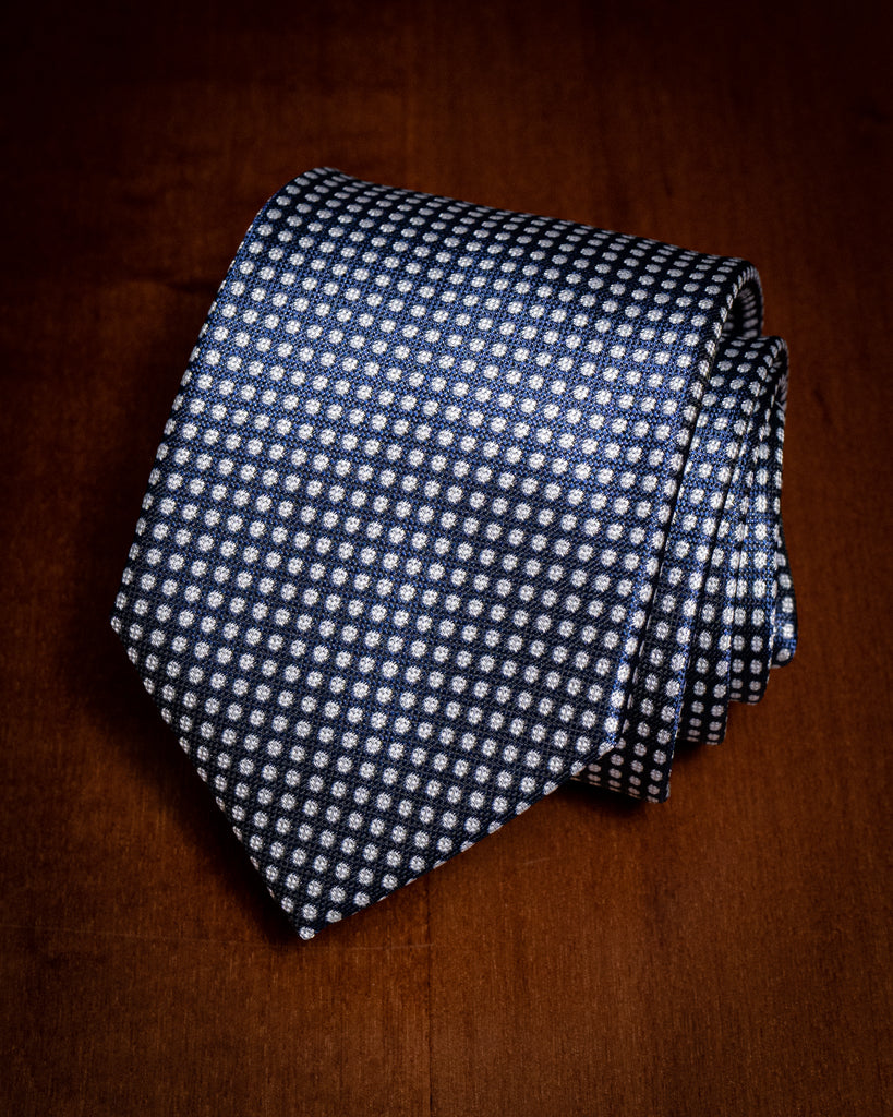 Agostino Midnight Blue Polka Dot Tie