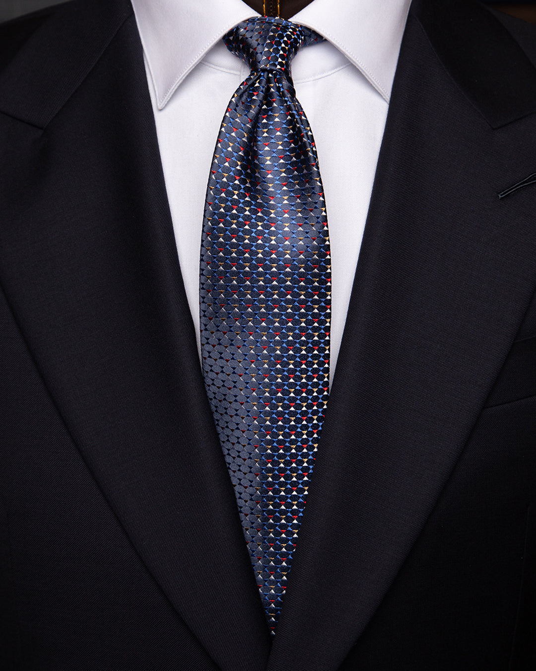 Blue Tie with Multicolor Pattern
