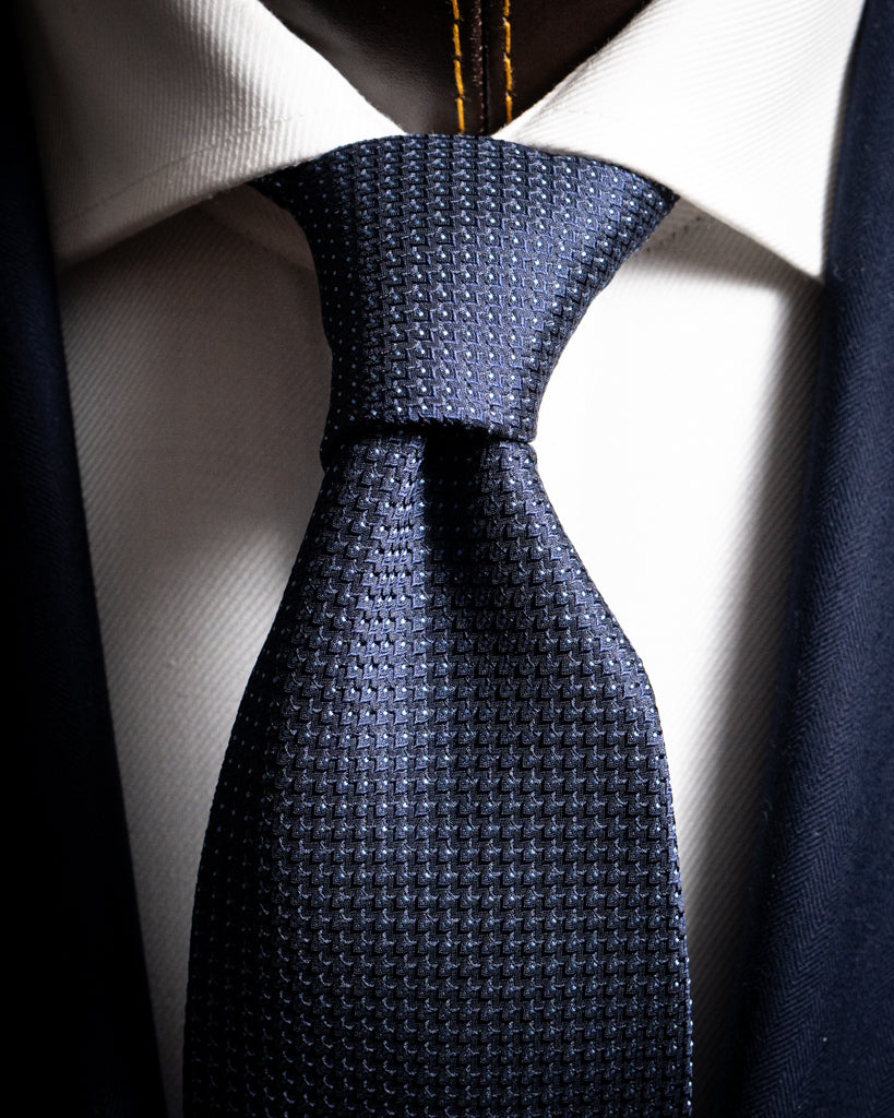 Blue Tie with Micro Squares