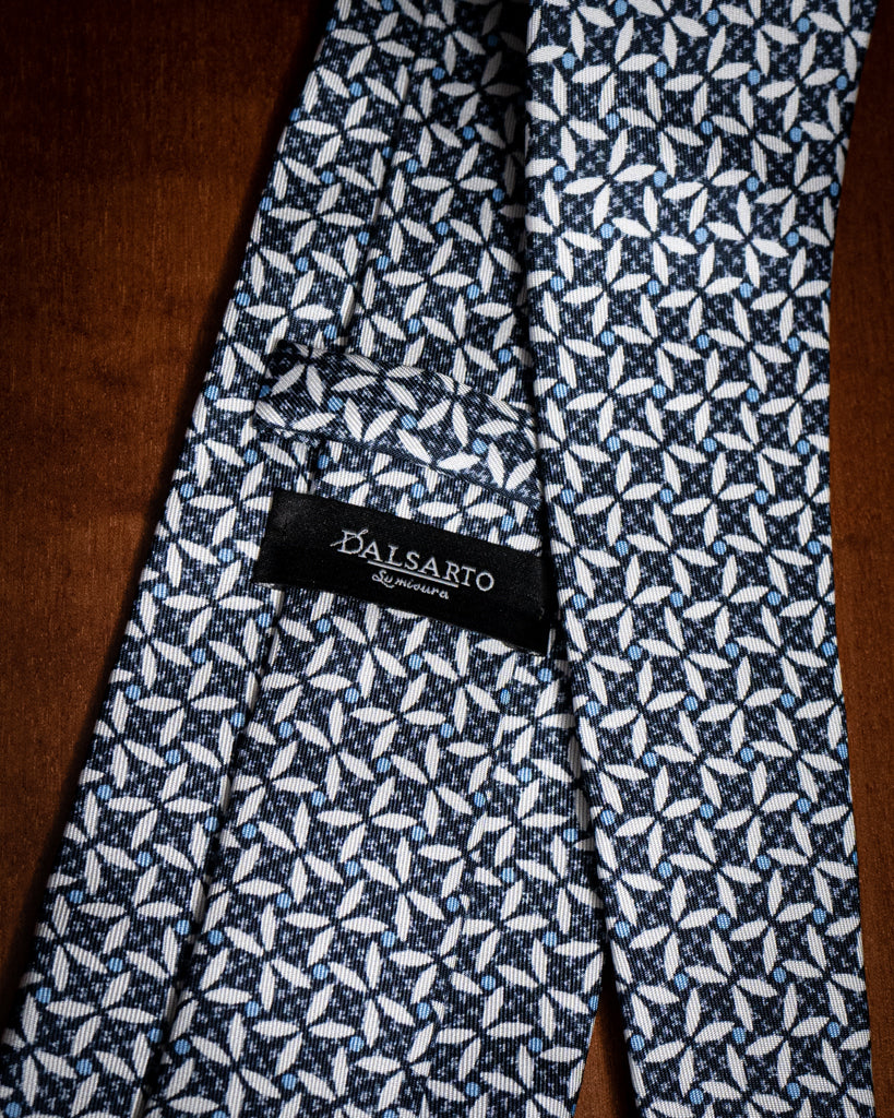 Agostino Blue Tie with Fantasy Pattern