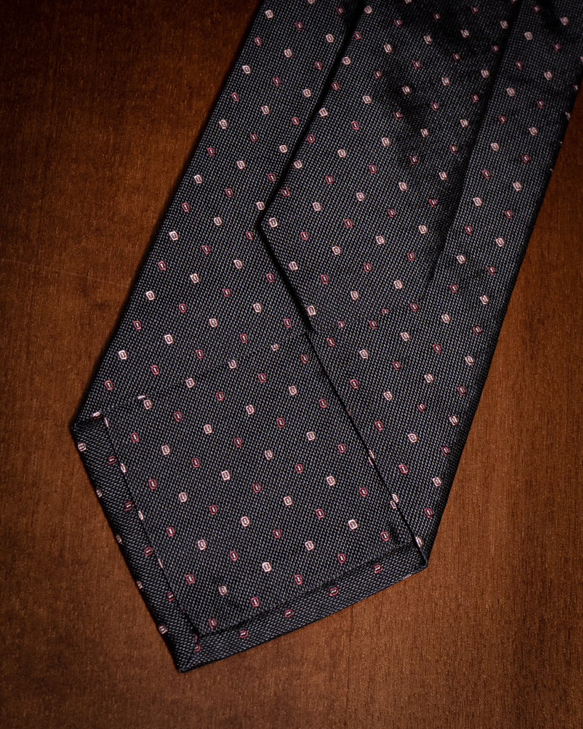 Agostino Brown Tie with Pink Designs