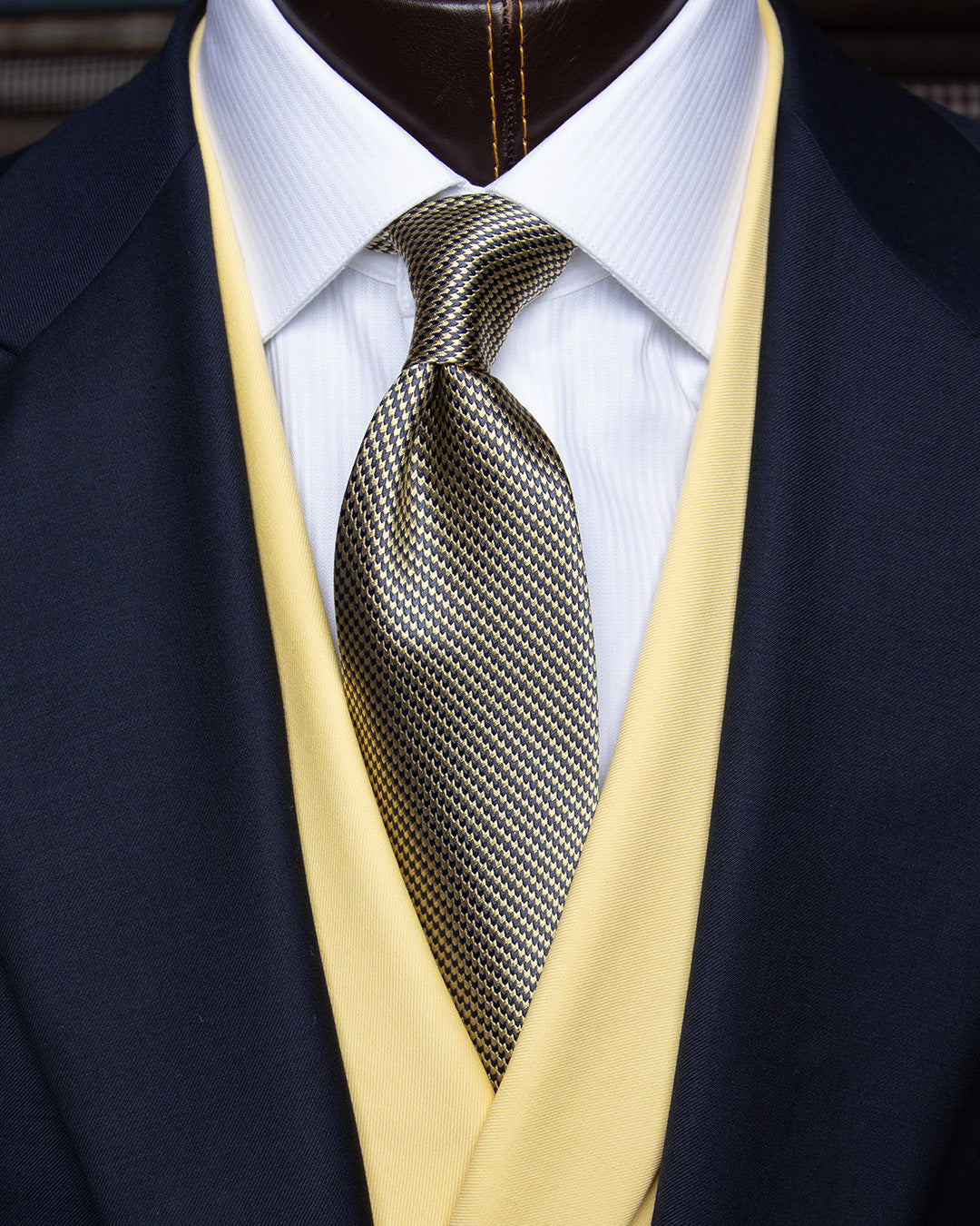 Cravatta Nido d'Ape Giallo e Blu