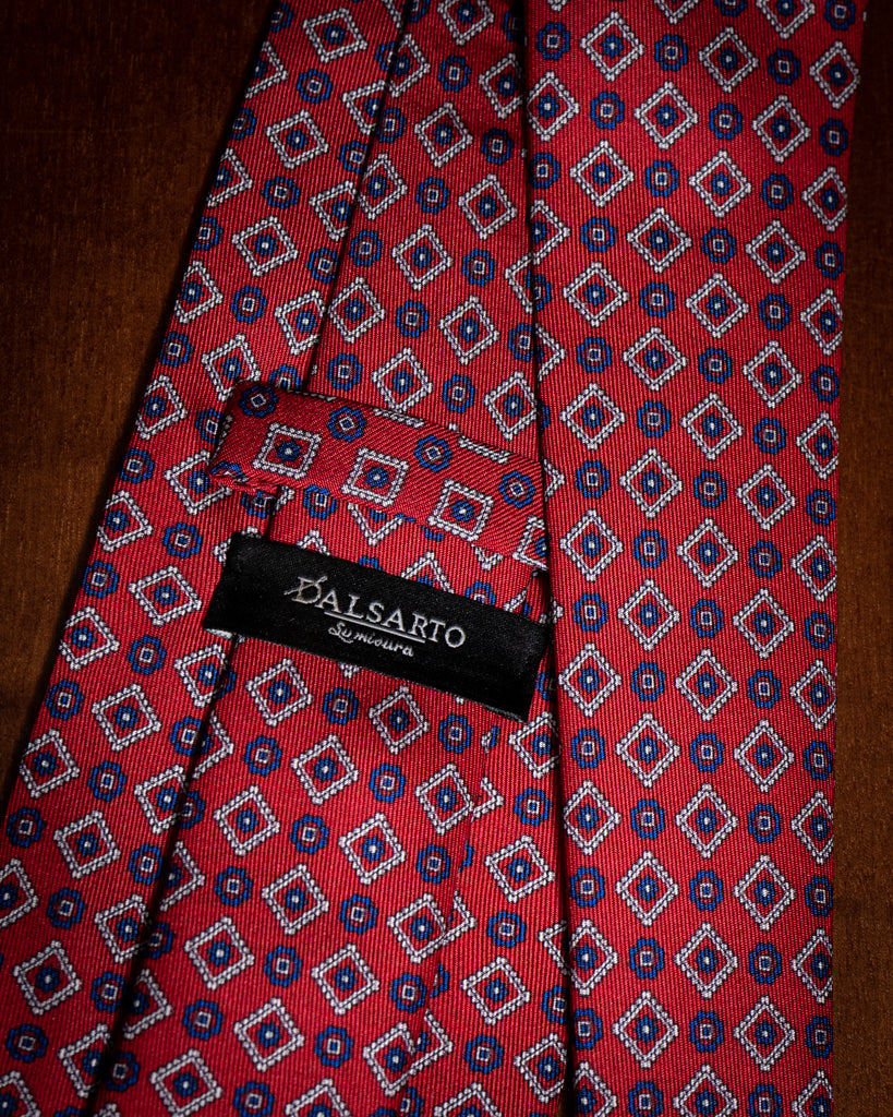 Agostino Red Tie with Diamonds