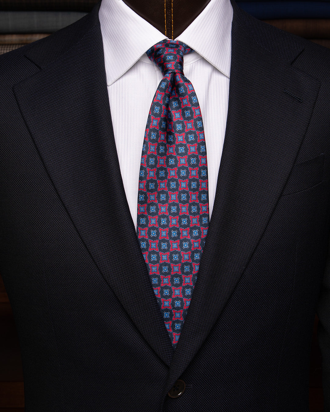 Cravatta Rosso e Blu Fantasia