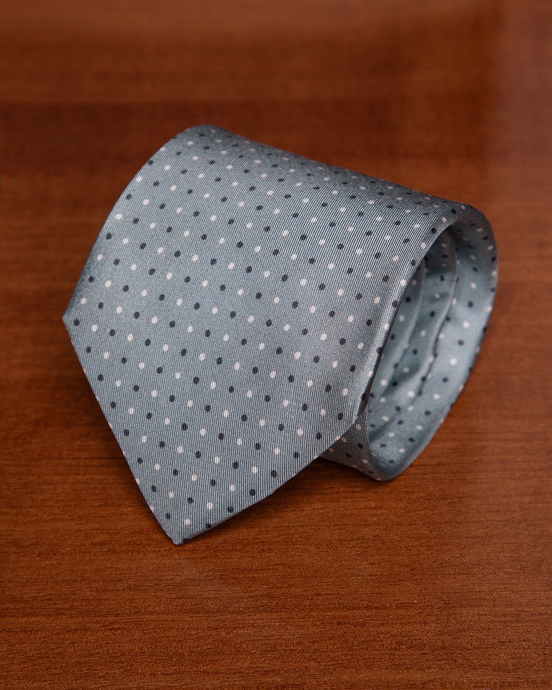 Cravatta Verde Acqua con Pois Blu e Bianchi