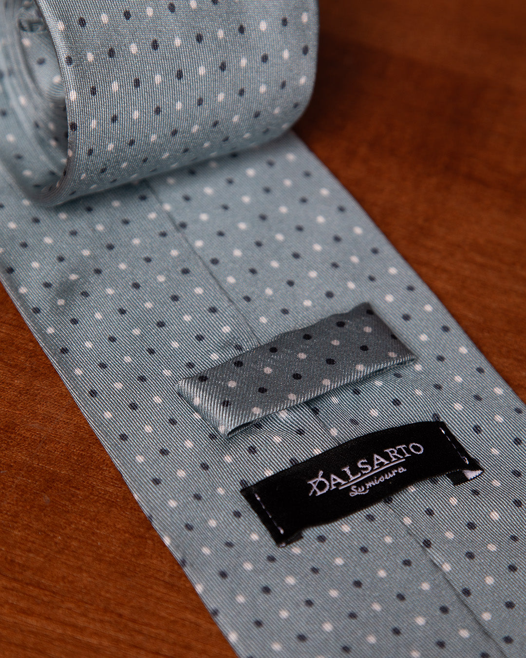 Cravatta Verde Acqua con Pois Blu e Bianchi