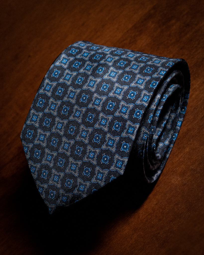 Agostino Blue Tie With Pattern