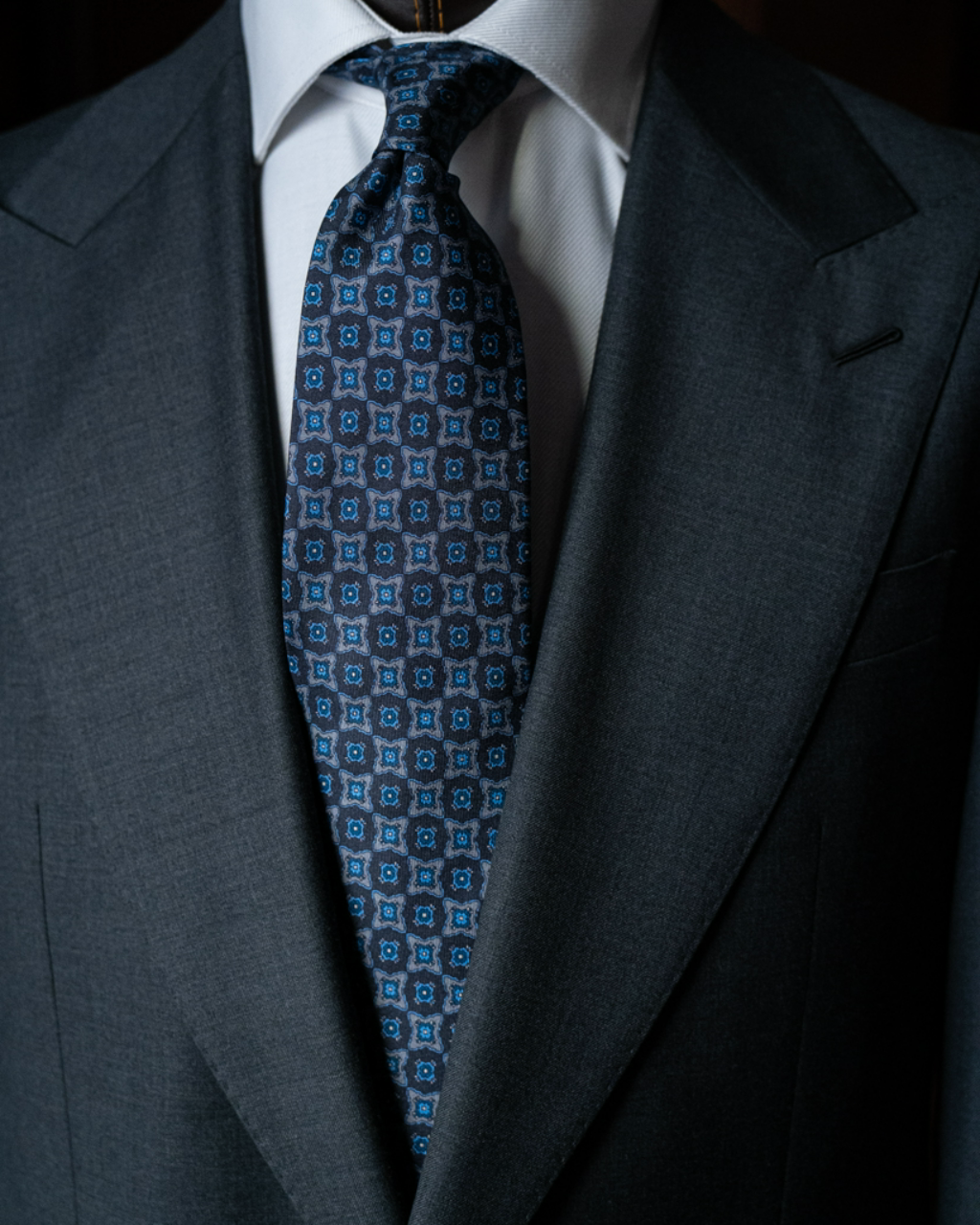 Agostino Blue Tie With Pattern