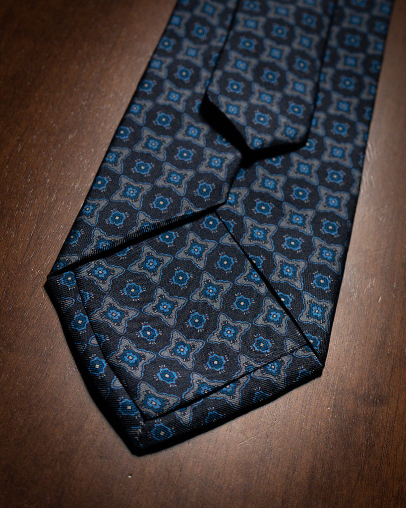 Agostino Blue Tie With Pattern