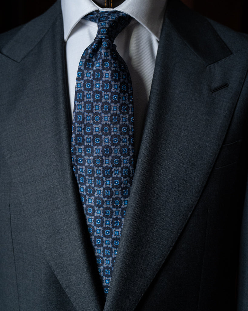 Agostino Blue Tie With Pattern