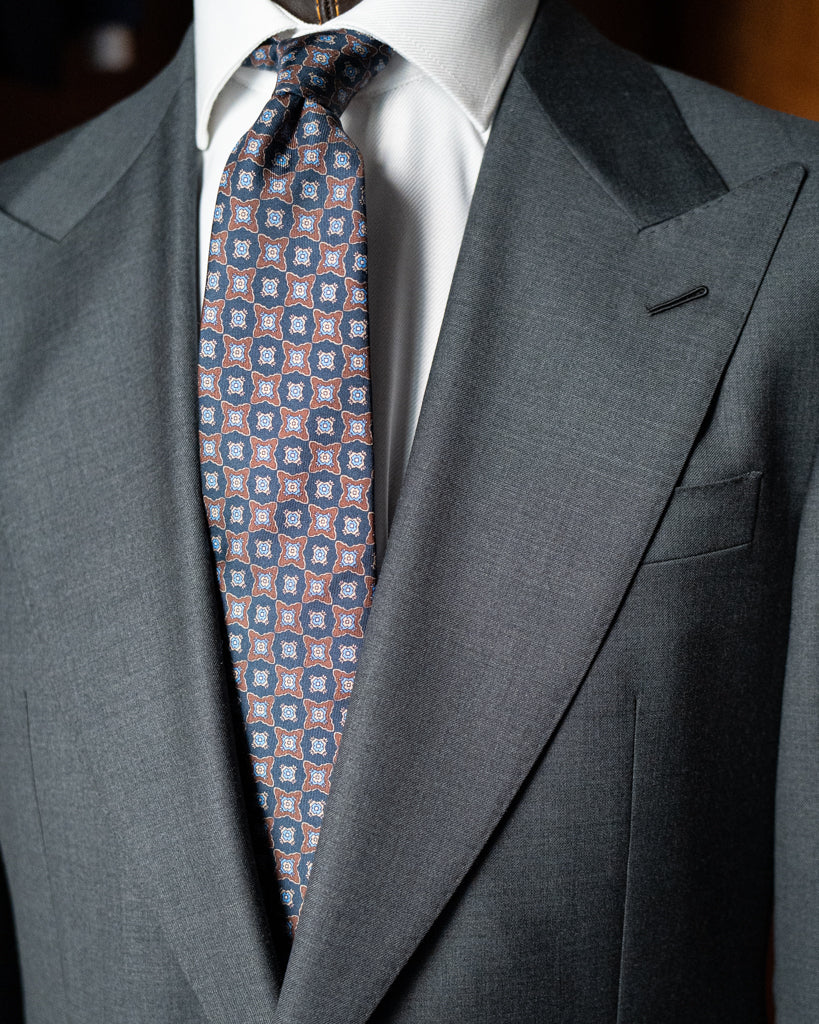 Agostino Blue and Brown Patterned Tie
